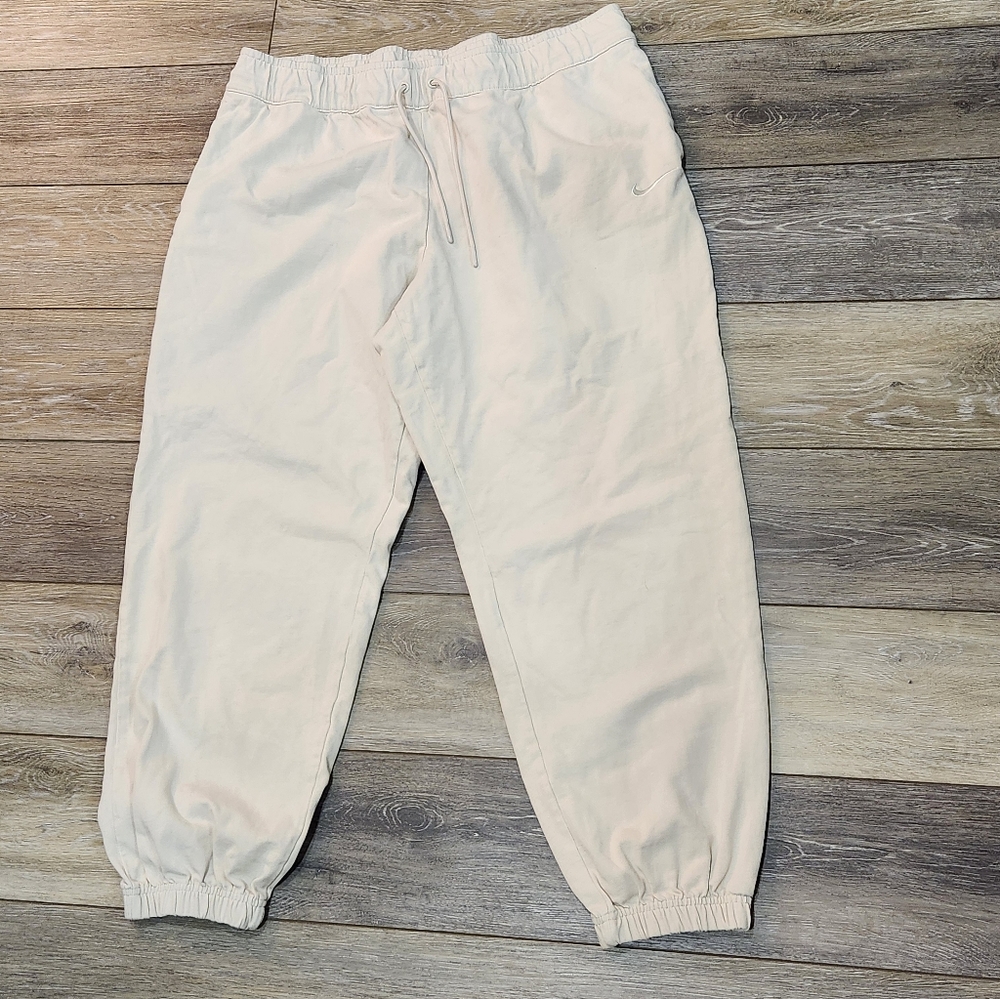 Nike Womans Light Cream Jogger pants Size XL